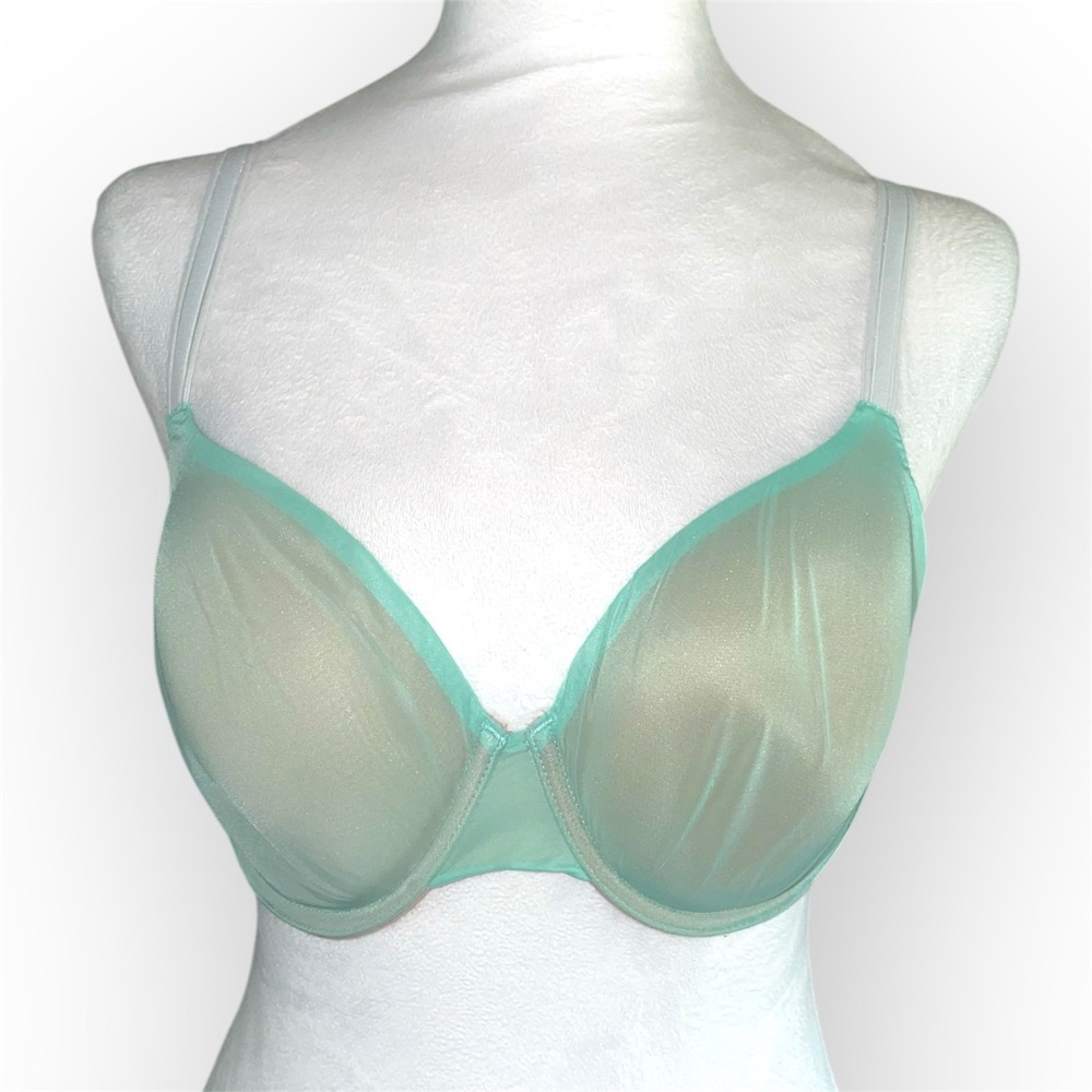 Victorias Secret Demi Bra RN54867 Baby Blue Underwire Padded Size 34d
